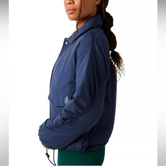NWT FP MOVEMENT Off The Bleachers Coaches Jacket Midnight Navy Size S - Picture 4 of 11